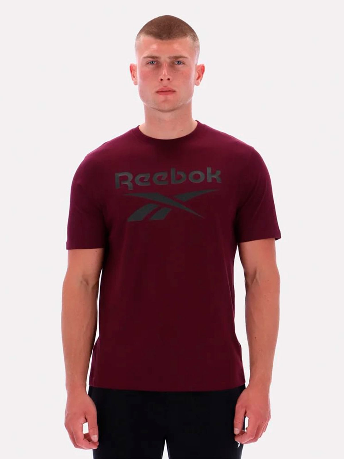 POLO DEPORTIVO MANGA CORTA HOMBRE REEBOK GUINDA - 1