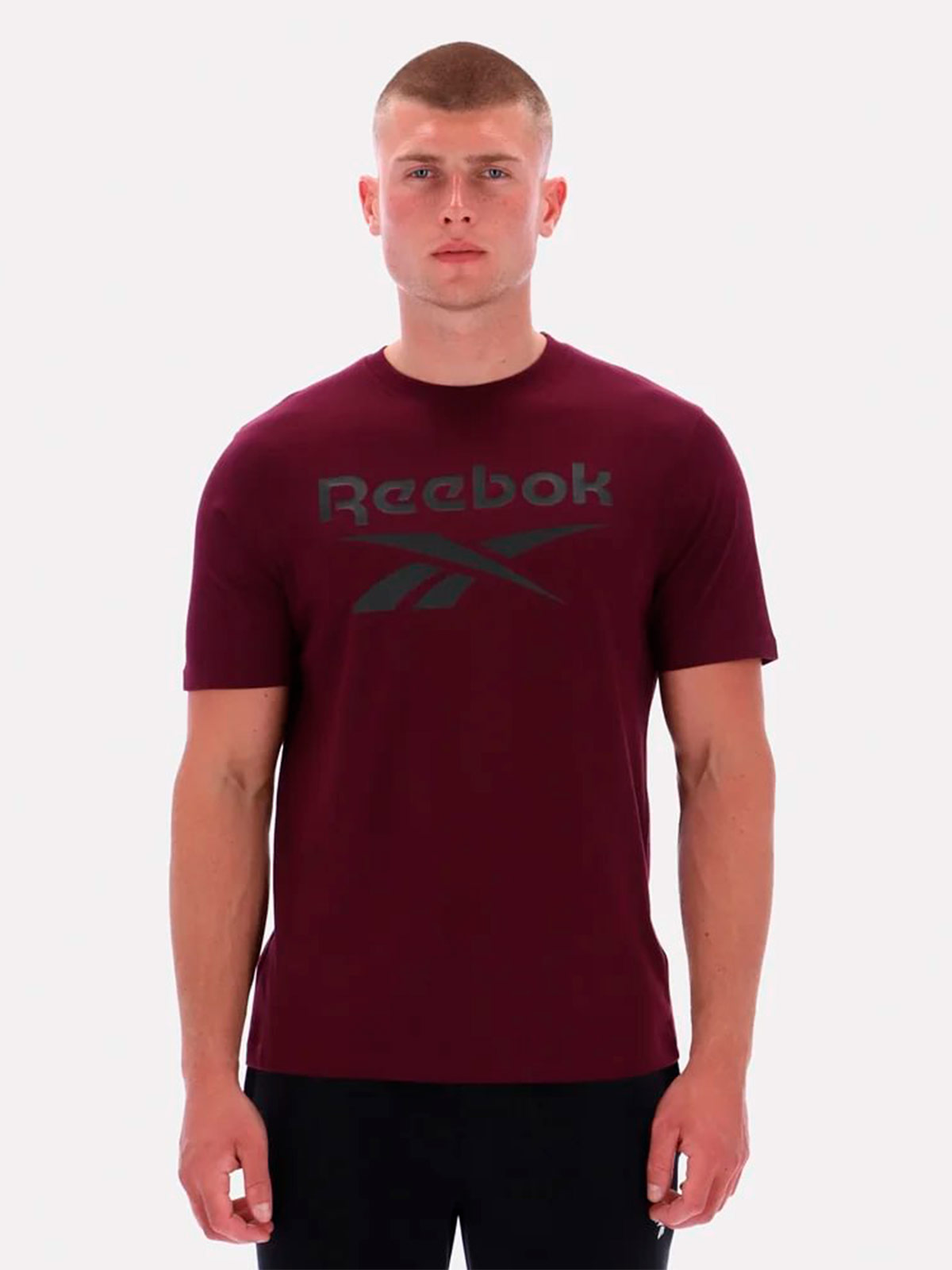 POLO DEPORTIVO MANGA CORTA HOMBRE REEBOK GUINDA - 1