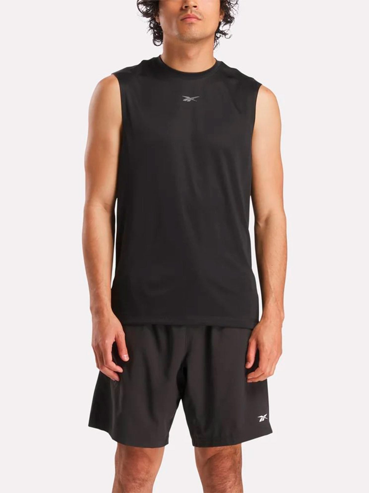 POLO DEPORTIVO SIN MANGAS HOMBRE REEBOK NEGRO ID TRAIN - 1