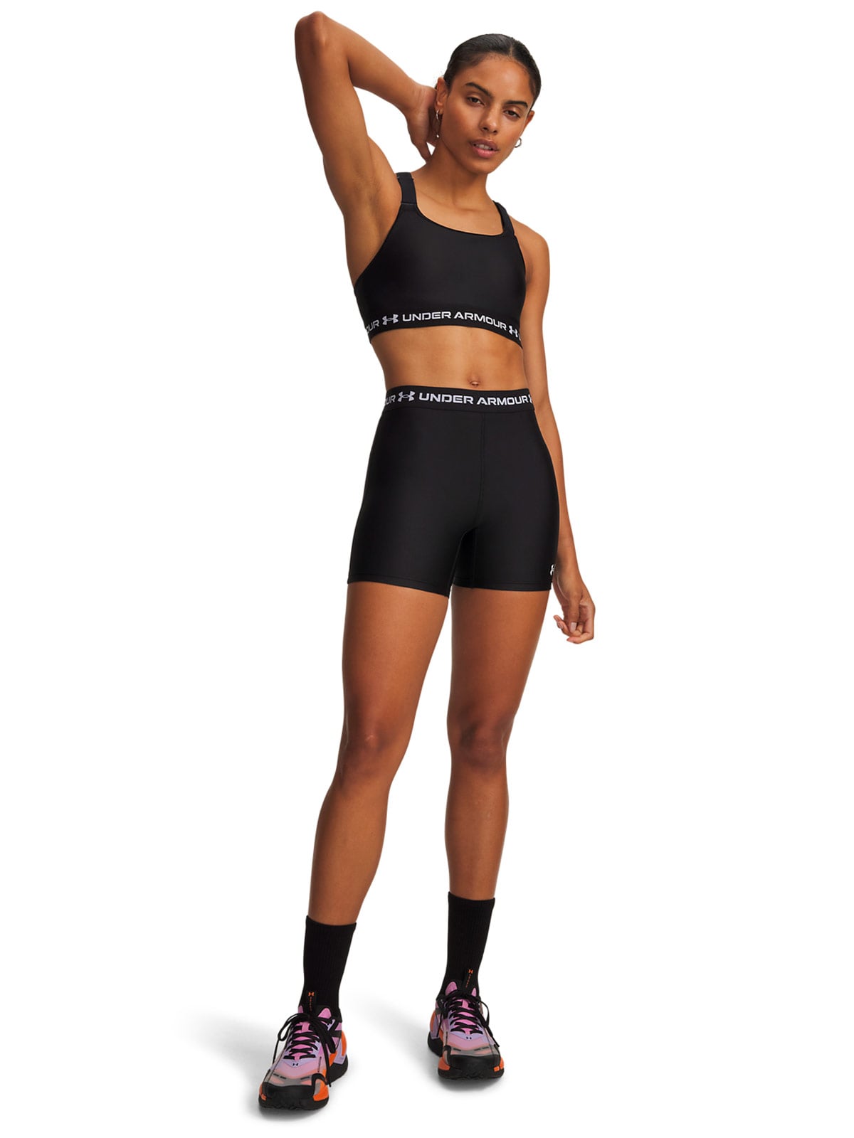 SHORT DEPORTIVO MUJER UNDER ARMOUR NEGRO HEATGEAR MIDDY - 3