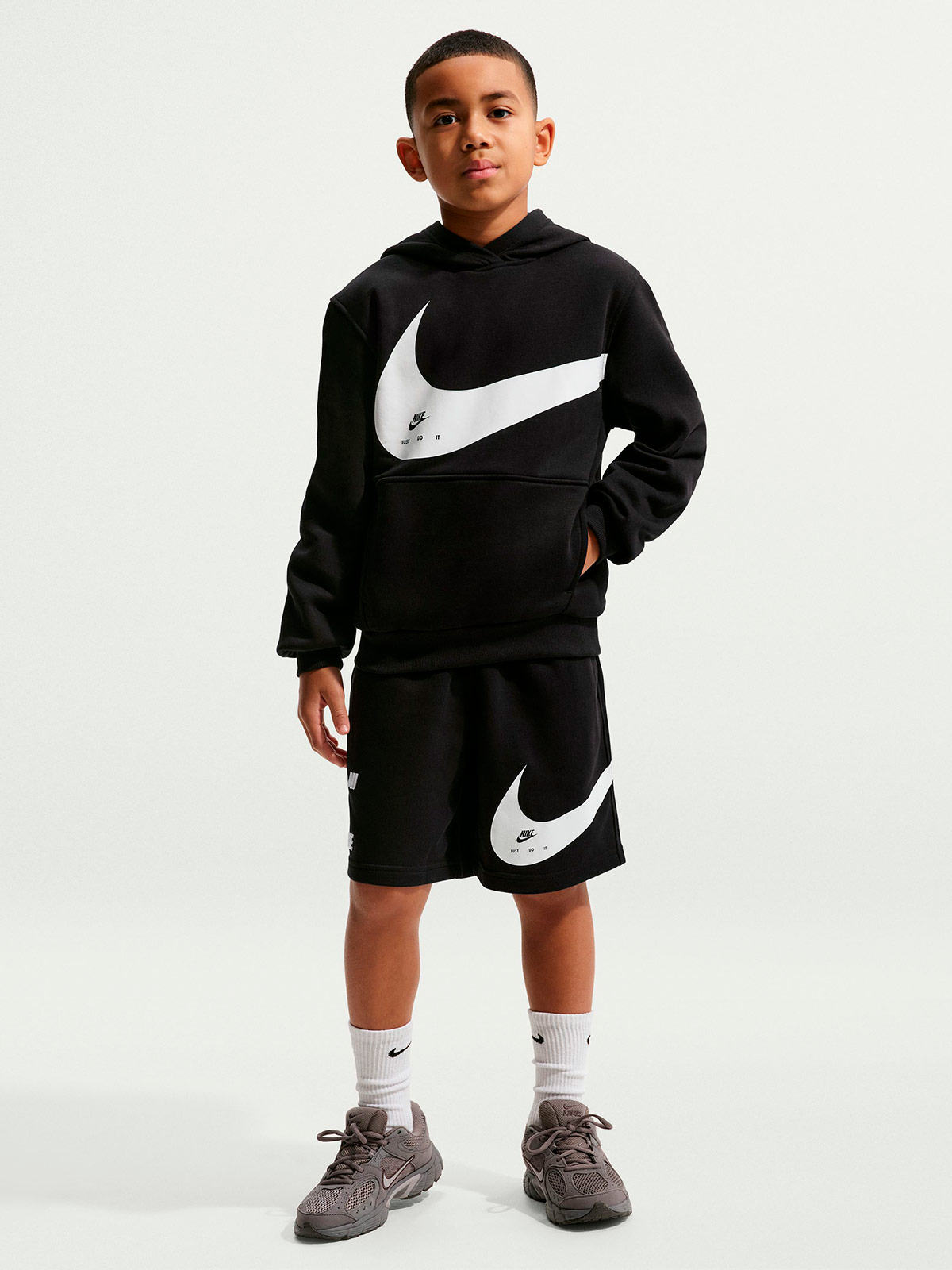 SHORT INFANTIL UNISEX NIKE NEGRO CLUB FT - 2