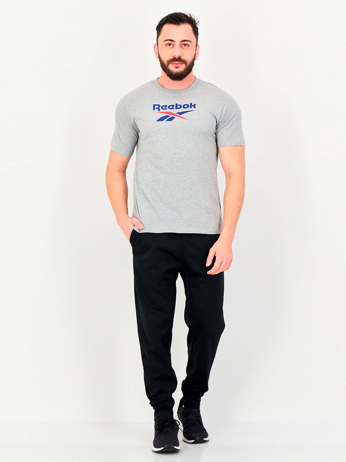 POLO ALGODÓN HOMBRE REEBOK GRIS MID STACK - 4