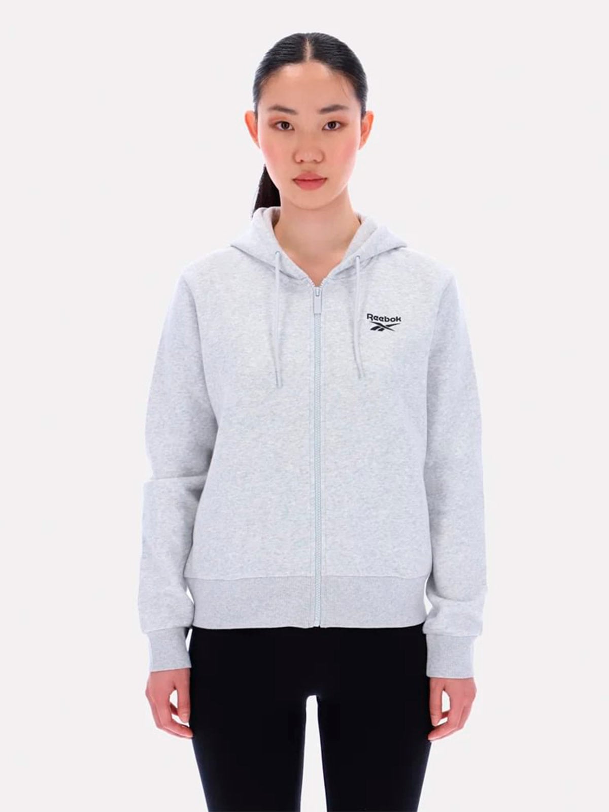 POLERA HOMBRE REEBOK GRIS VIOLA ZIP - 1