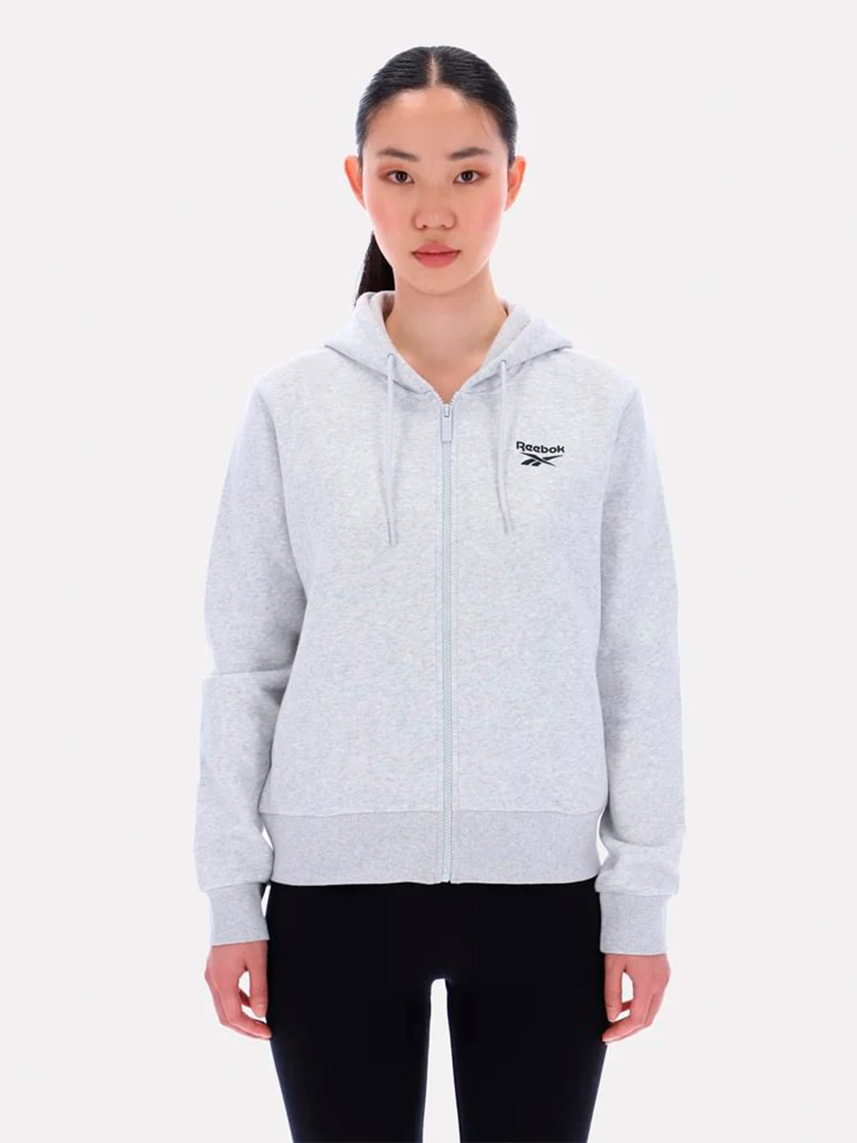 POLERA HOMBRE REEBOK GRIS VIOLA ZIP - 1
