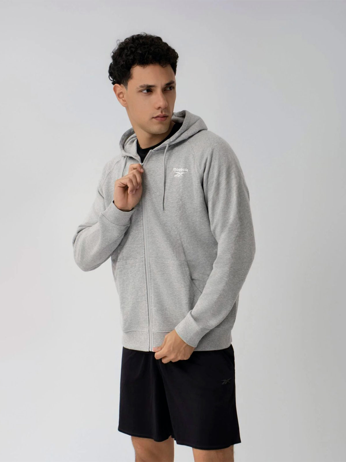 POLERA ALGODÓN HOMBRE REEBOK CREMA TERRY HOODIE - 3