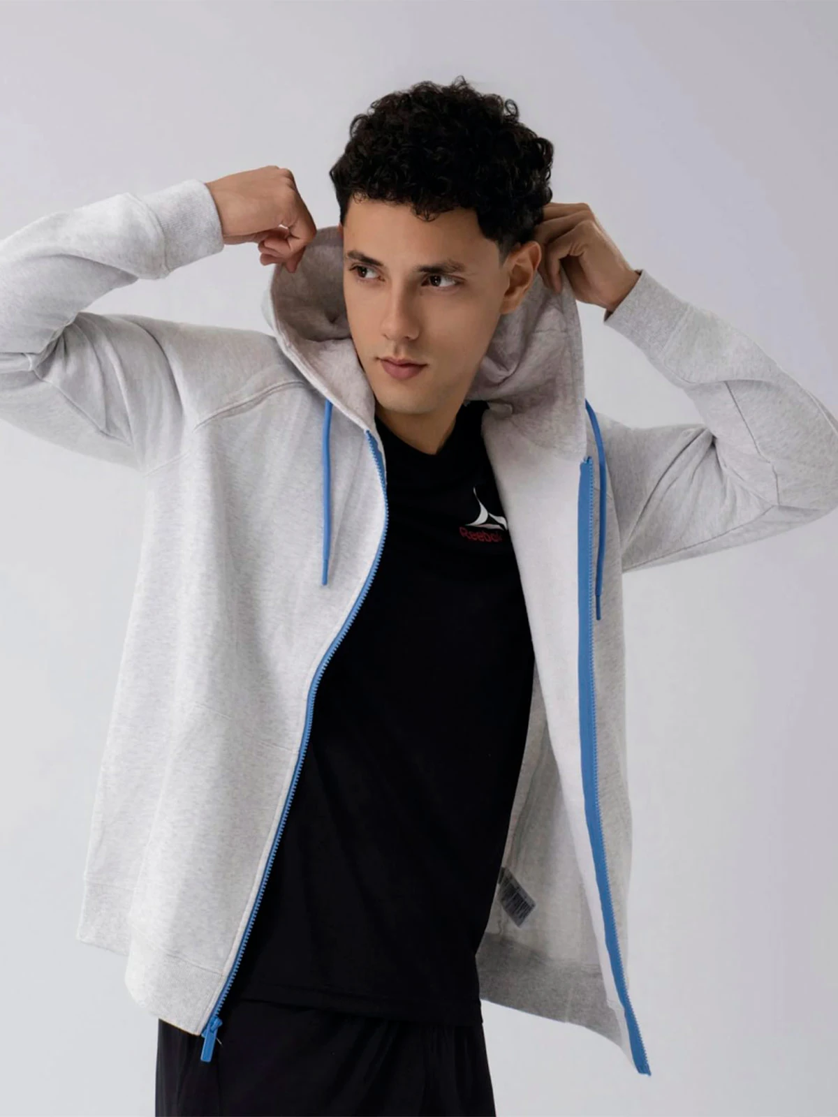 POLERA ALGODÓN HOMBRE REEBOK BLANCO TERRY HOODIE - 4