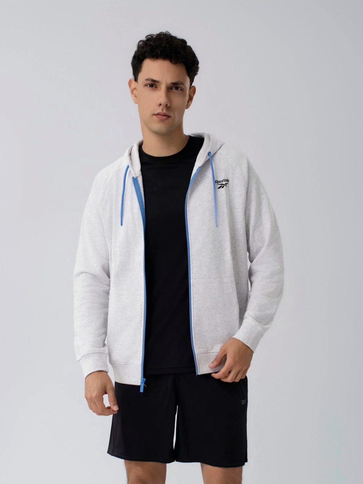 POLERA ALGODÓN HOMBRE REEBOK BLANCO TERRY HOODIE - 1