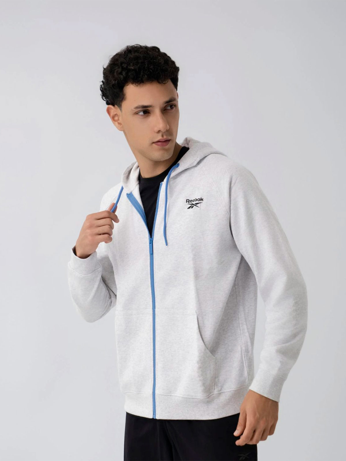 POLERA ALGODÓN HOMBRE REEBOK BLANCO TERRY HOODIE - 2