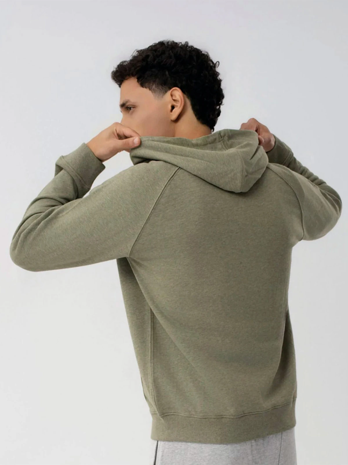 POLERA ALGODÓN HOMBRE REEBOK GRIS TERRY HOODIE - 3