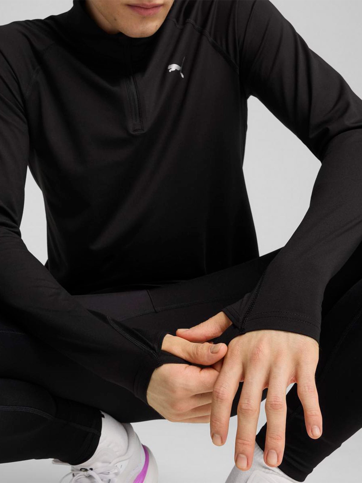 POLO HOMBRE PUMA NEGRO RUN VELOCITY CLOUDSPUN - 6