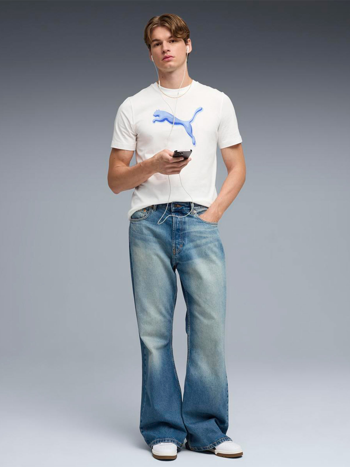 POLO HOMBRE PUMA BLANCO CAT LOGO - 5