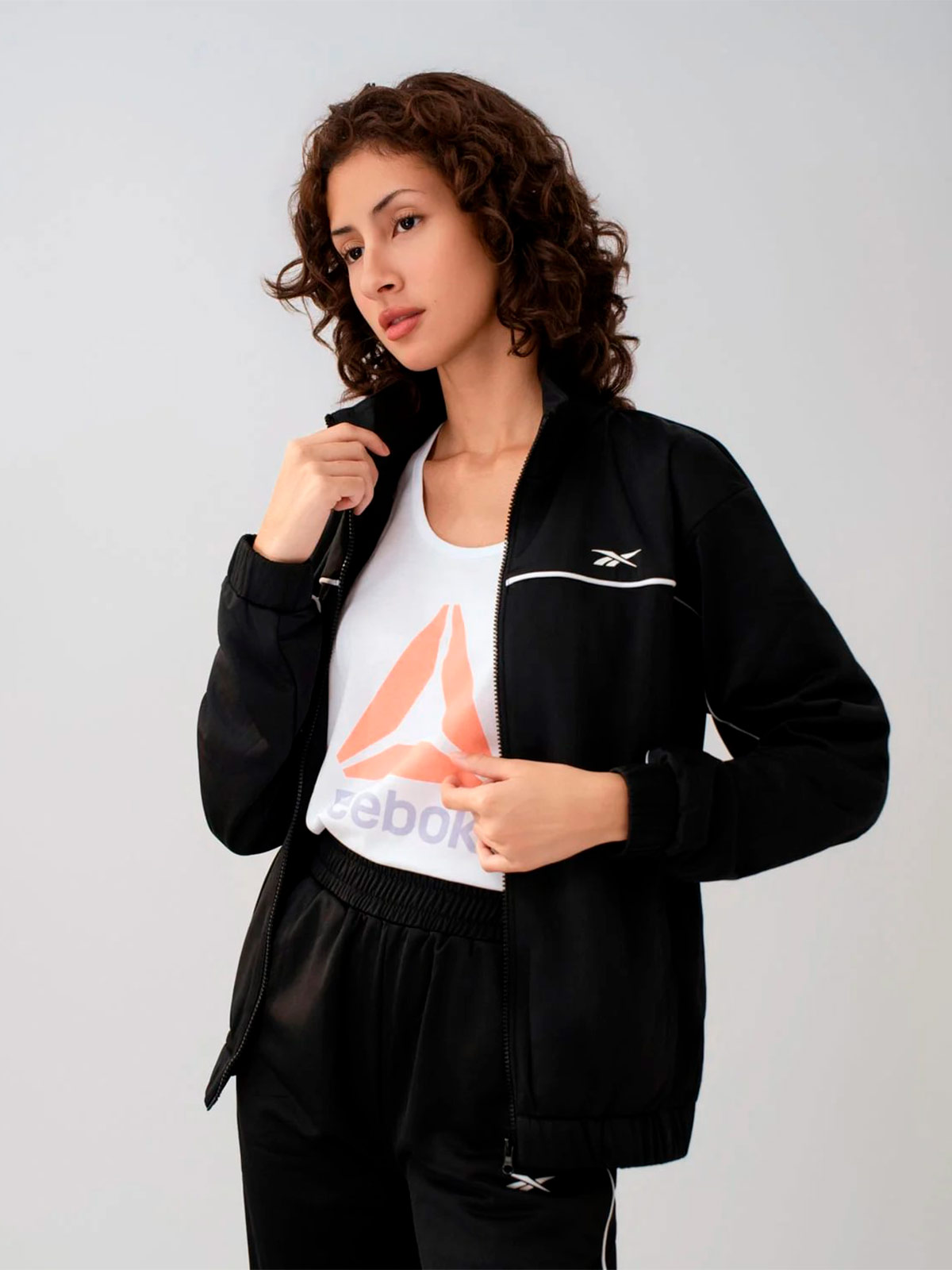 PANTALÓN BUZO ALGODÓN MUJER REEBOK NEGRO TRACKSUIT - 3