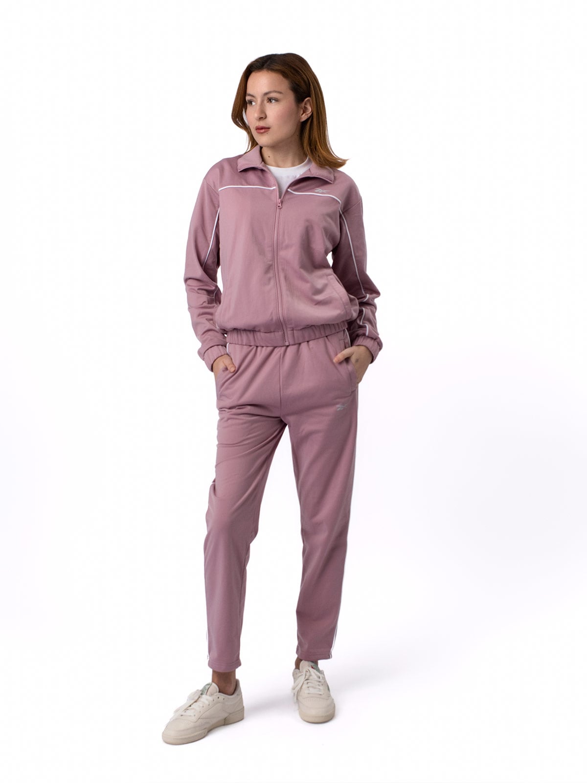 PANTALÓN BUZO ALGODÓN MUJER REEBOK LILA TRACKSUIT - 1
