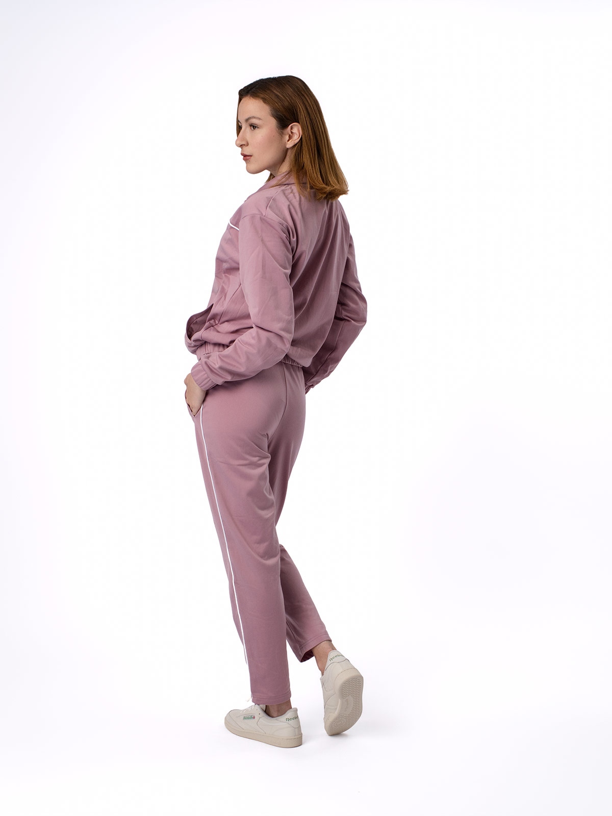 PANTALÓN BUZO ALGODÓN MUJER REEBOK LILA TRACKSUIT - 4