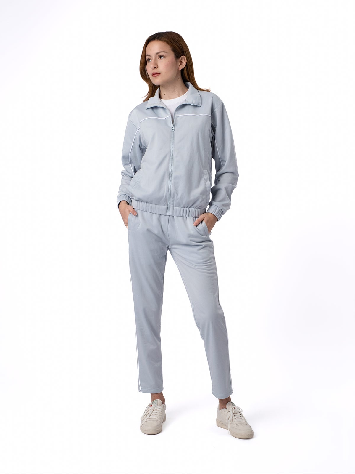 PANTALÓN BUZO ALGODÓN MUJER REEBOK CELESTE TRACKSUIT - 1
