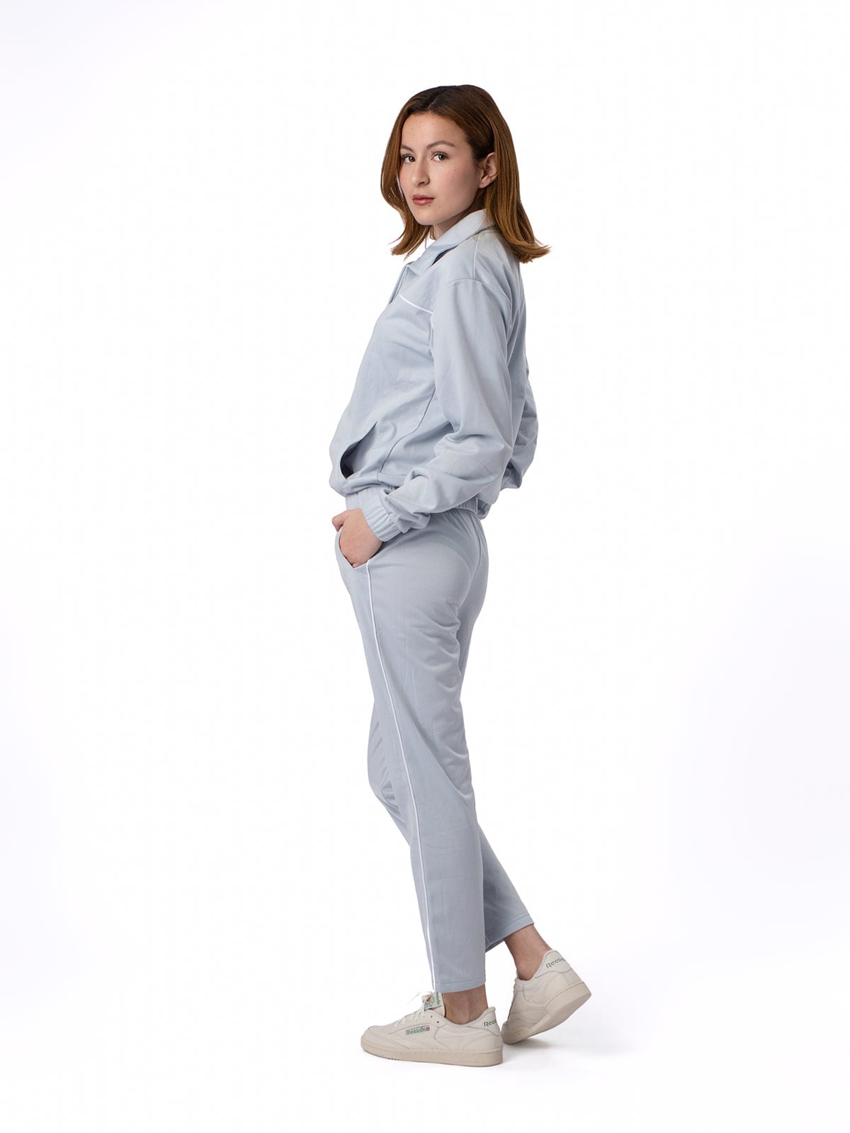 PANTALÓN BUZO ALGODÓN MUJER REEBOK CELESTE TRACKSUIT - 3