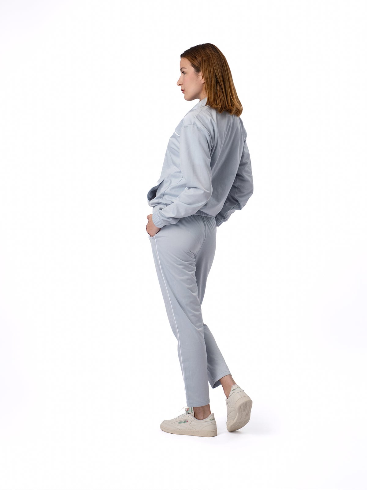 PANTALÓN BUZO ALGODÓN MUJER REEBOK CELESTE TRACKSUIT - 4