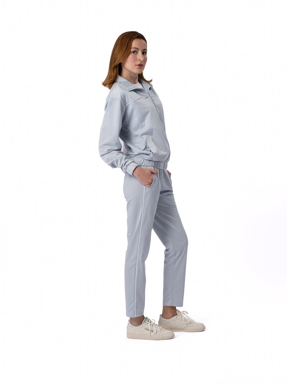 PANTALÓN BUZO ALGODÓN MUJER REEBOK CELESTE TRACKSUIT - 5