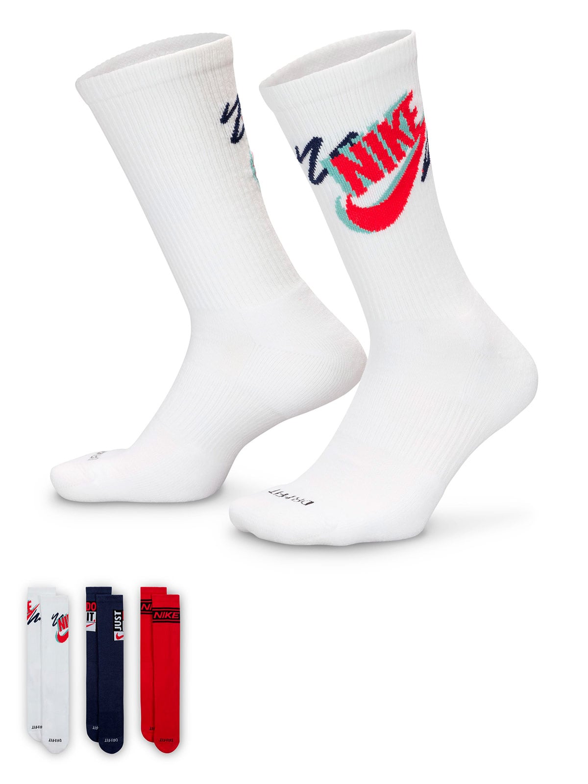 PACK X3 CALCETINES UNISEX NIKE MULTICOLOR CREW SPORT - 1