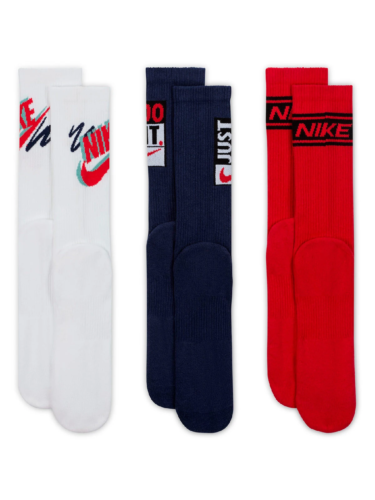 PACK X3 CALCETINES UNISEX NIKE MULTICOLOR CREW SPORT - 2