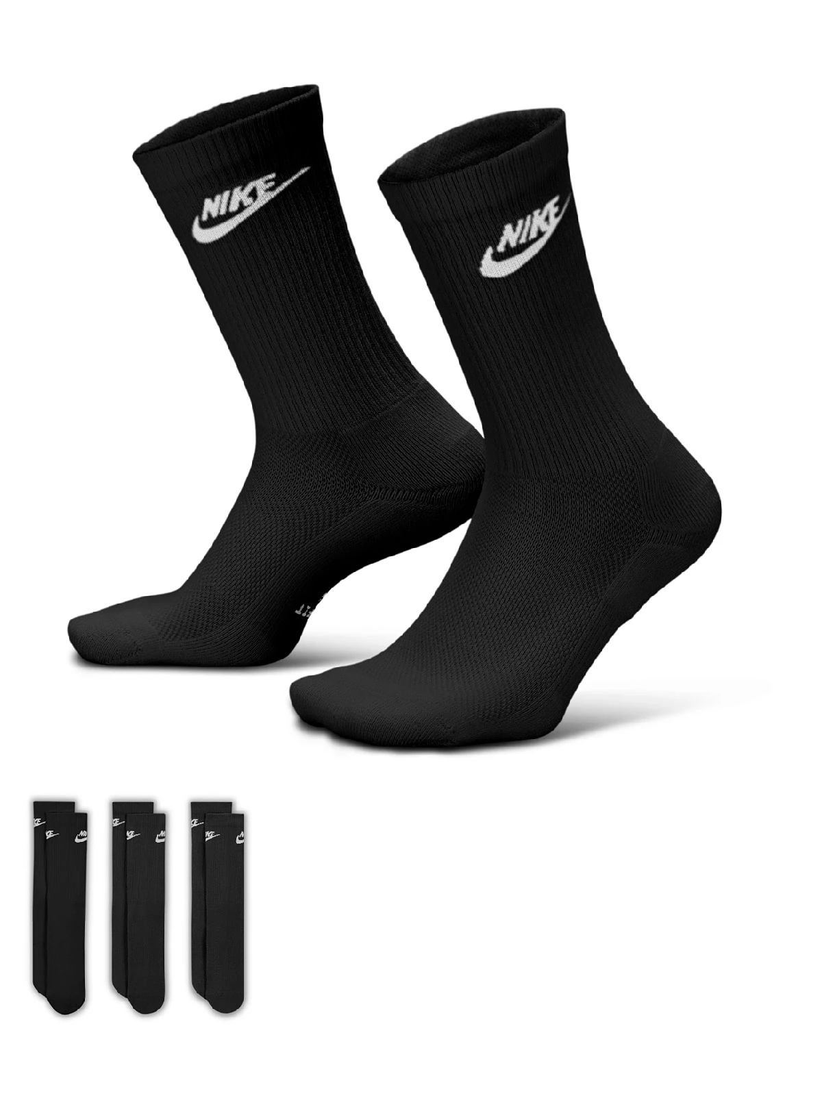 PACK X3 CALCETINES UNISEX NIKE NEGRO FUTURA - 1