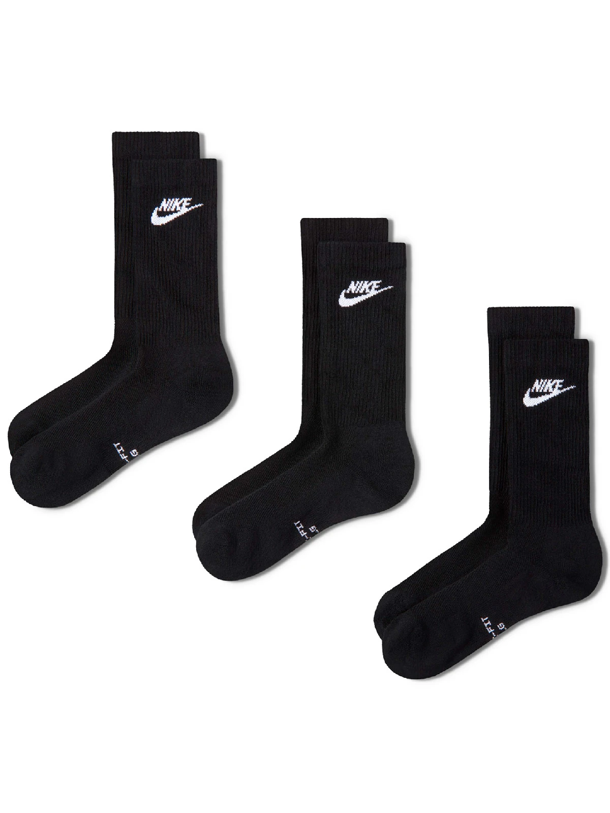 PACK X3 CALCETINES UNISEX NIKE NEGRO FUTURA - 2
