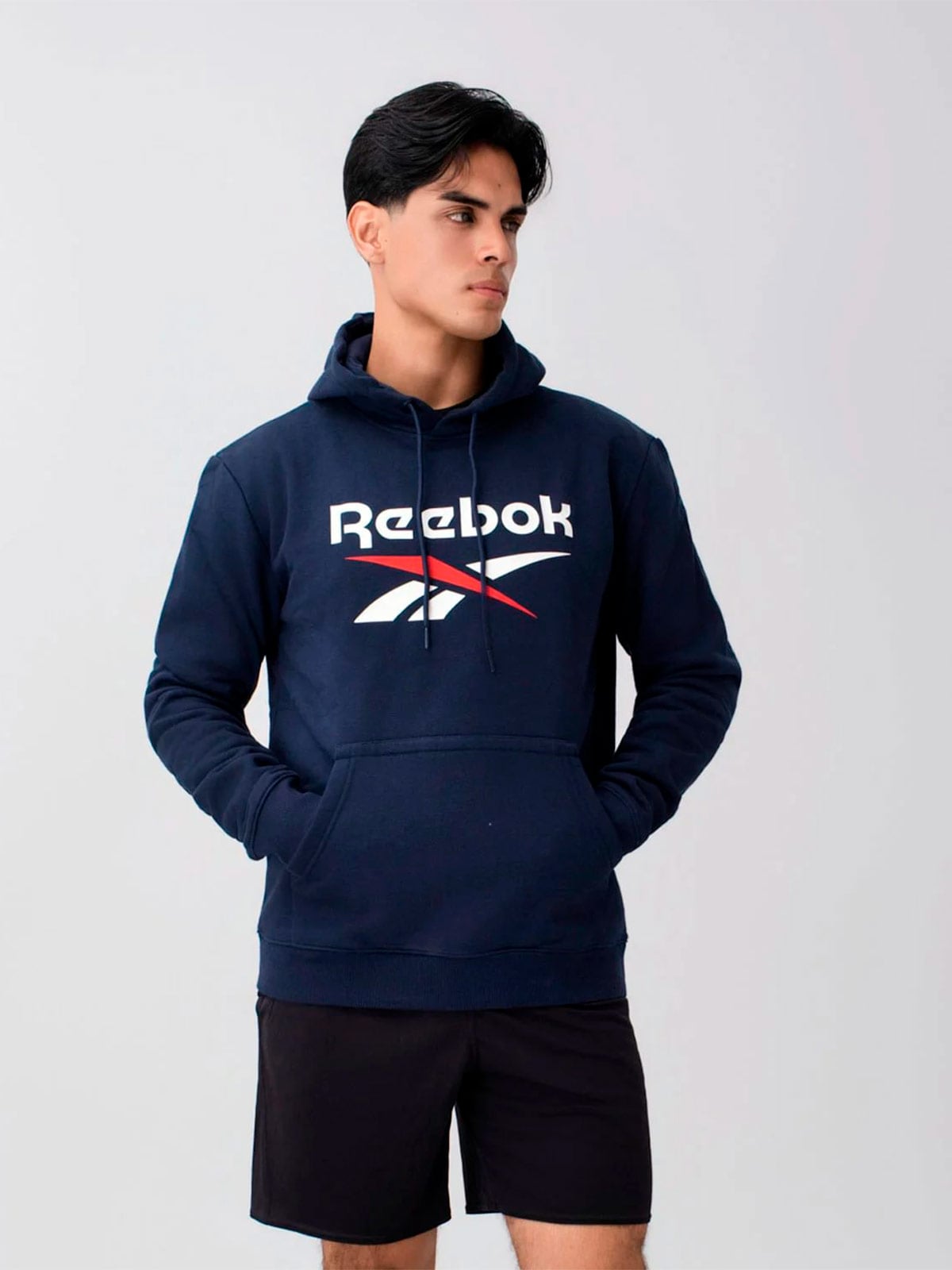 POLERA HOMBRE REEBOK AZUL HOODIE - 1