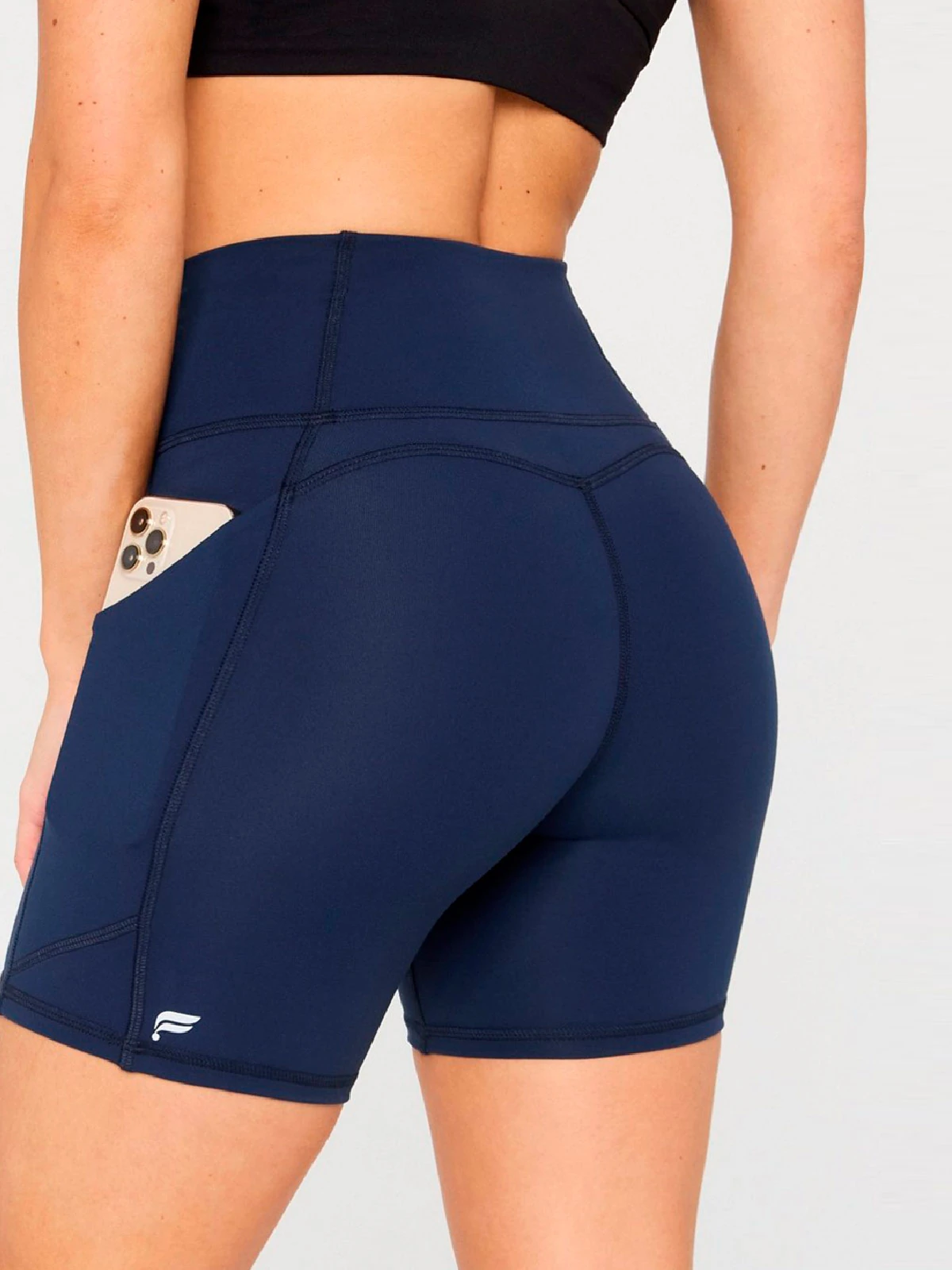 SHORT MUJER FABLETICS AZUL OASIS HIGH-WAISTED - 2