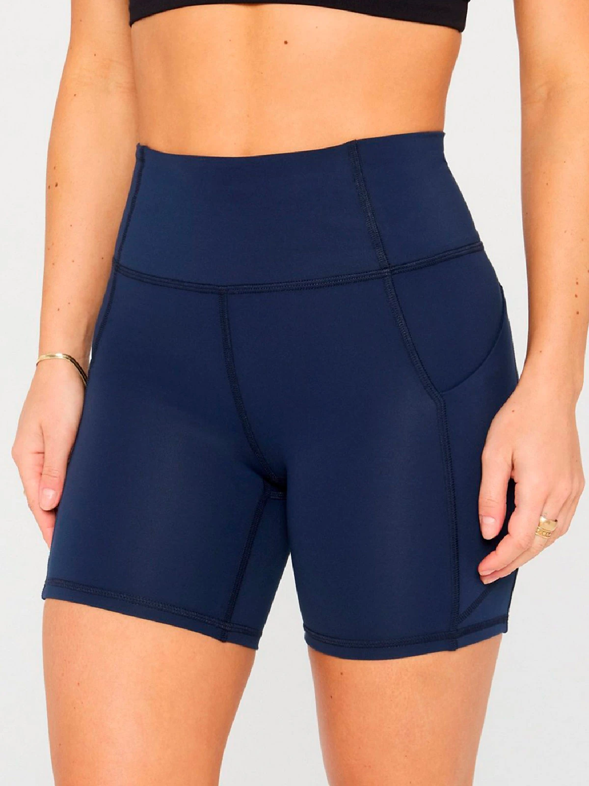 SHORT MUJER FABLETICS AZUL OASIS HIGH-WAISTED - 1