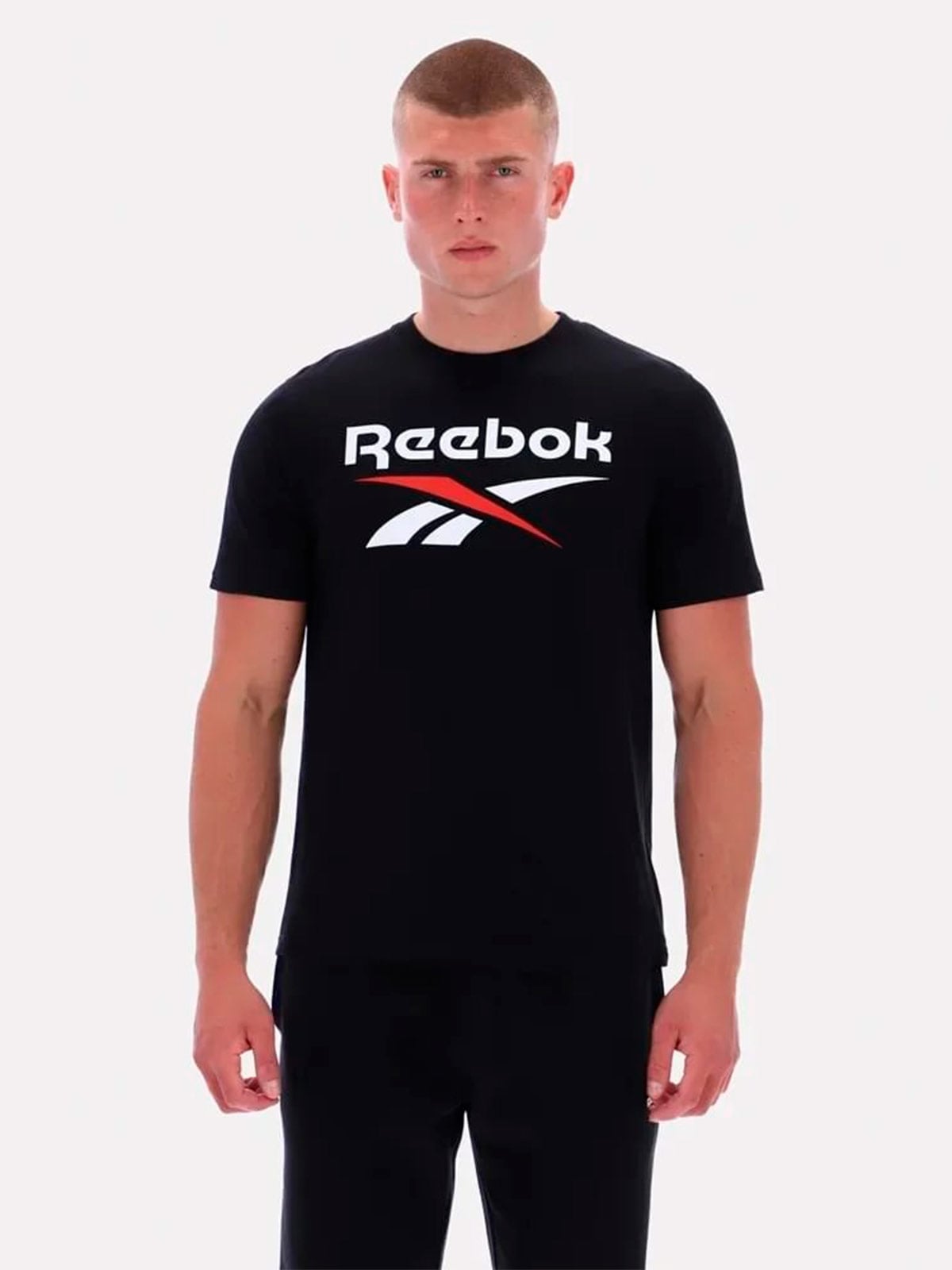 POLO ALGODÓN HOMBRE REEBOK NEGRO - 1