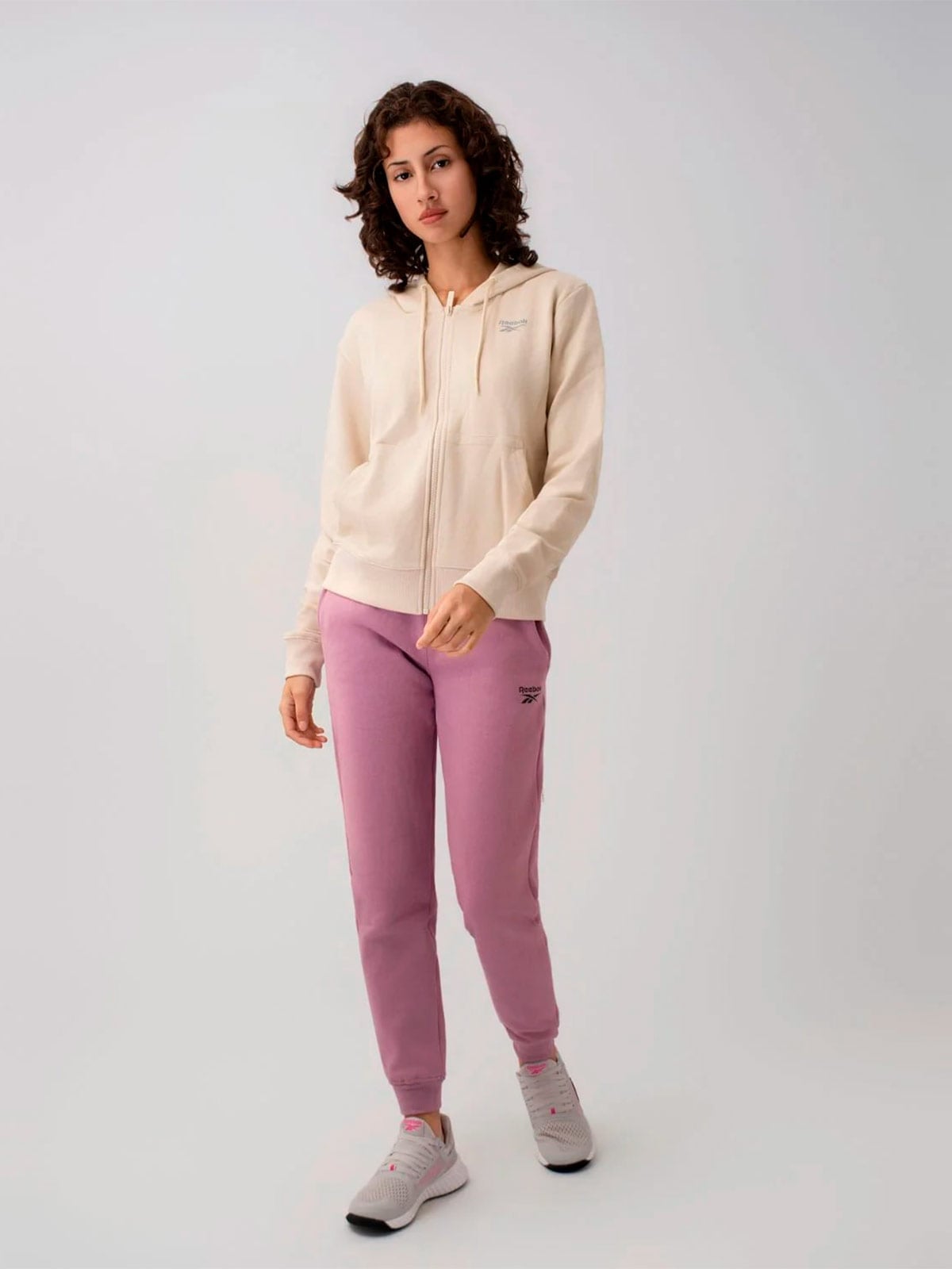 PANTALÓN BUZO MUJER ALGODÓN REEBOK ROSADO CUFF - 1