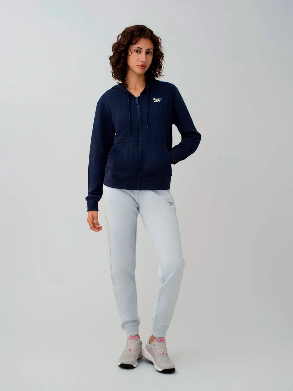 PANTALÓN BUZO ALGODÓN MUJER REEBOK GRIS CUFF - 1