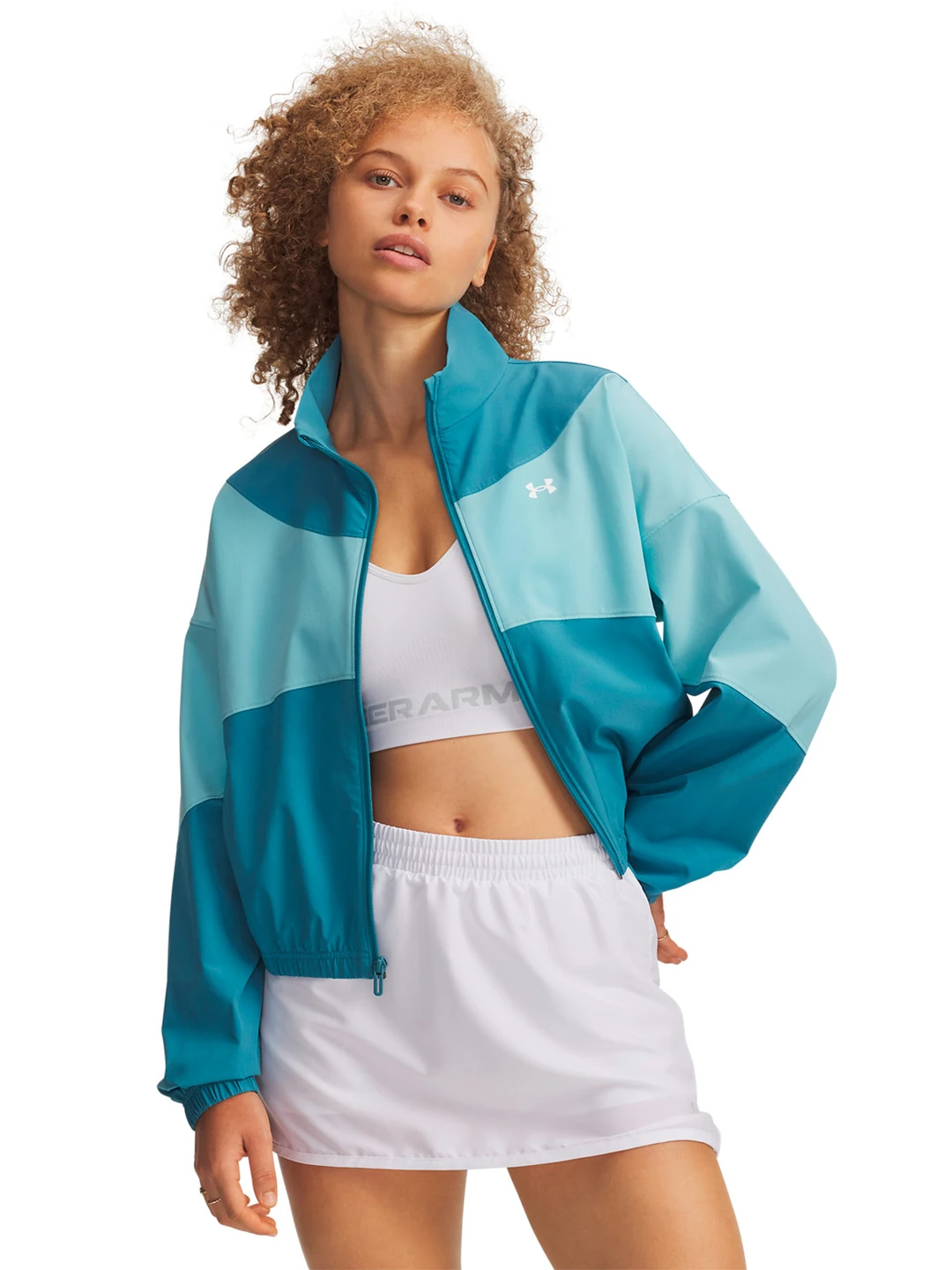 CASACA DEPORTIVA MUJER UNDER ARMOUR AZUL WOVEN - 1