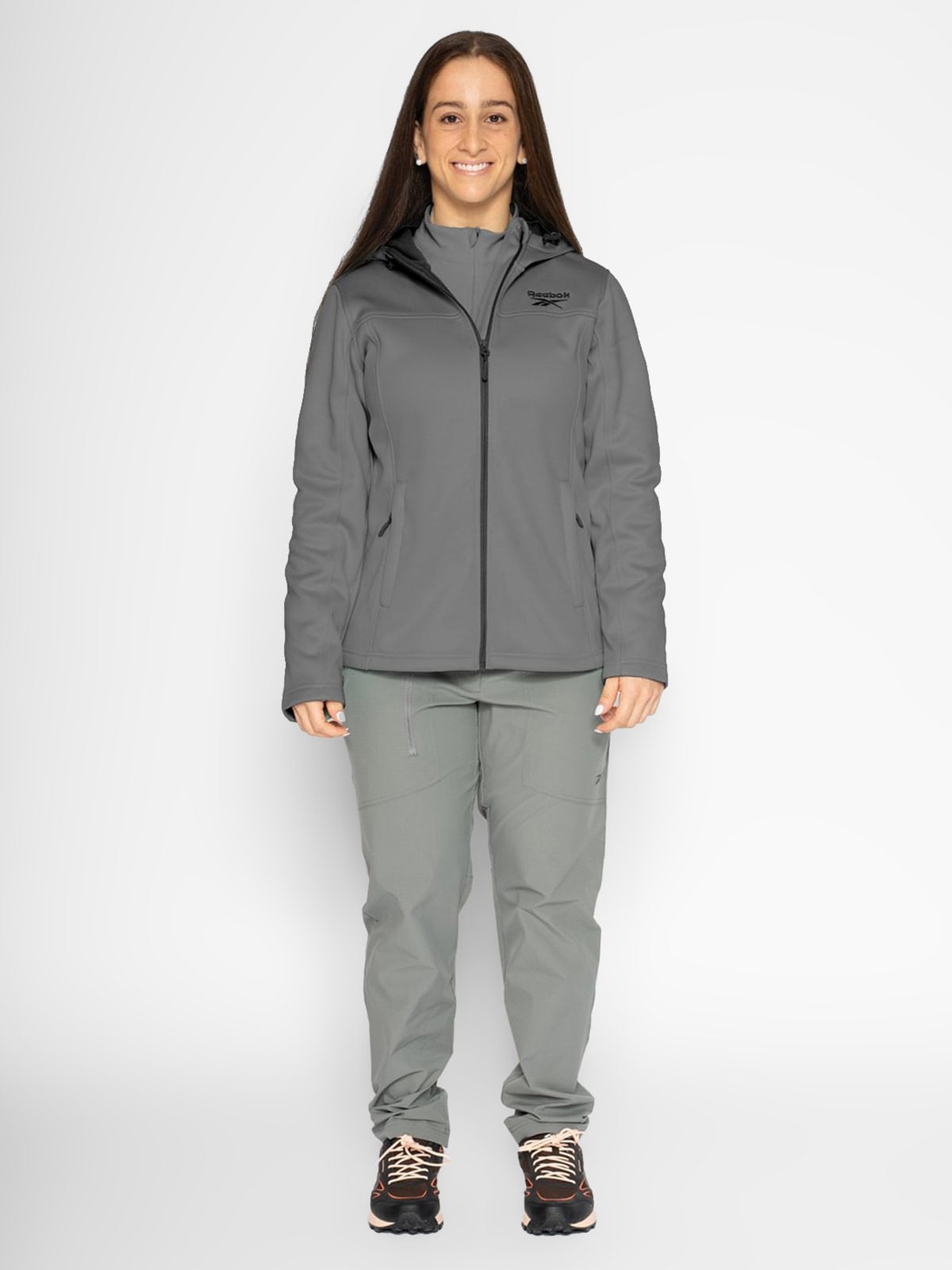 CASACA MUJER REEBOK SOFTSHELL GRIS - 1