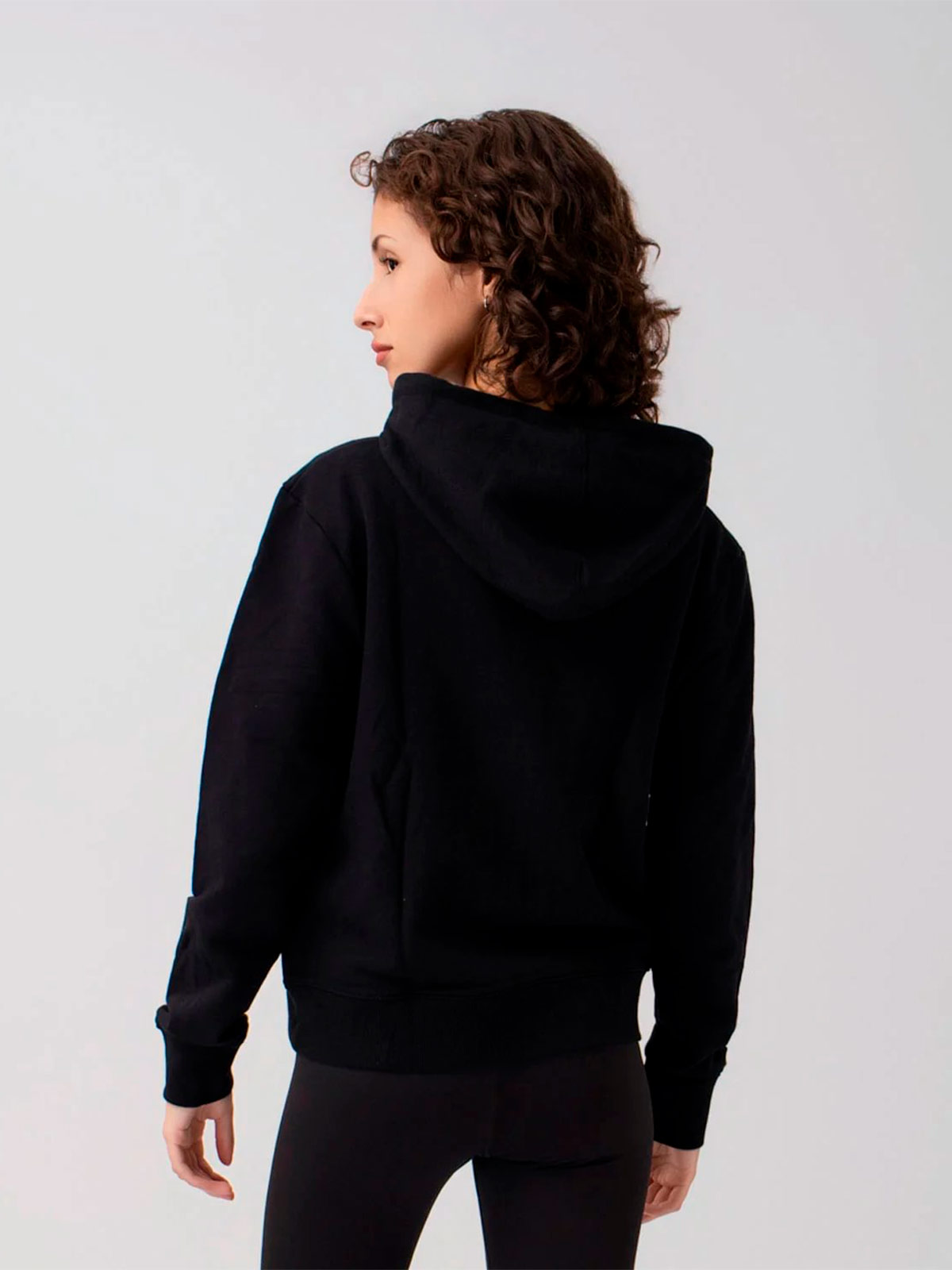 POLERA DEPORTIVA ALGODÓN MUJER REEBOK NEGRO HOODIE - 3