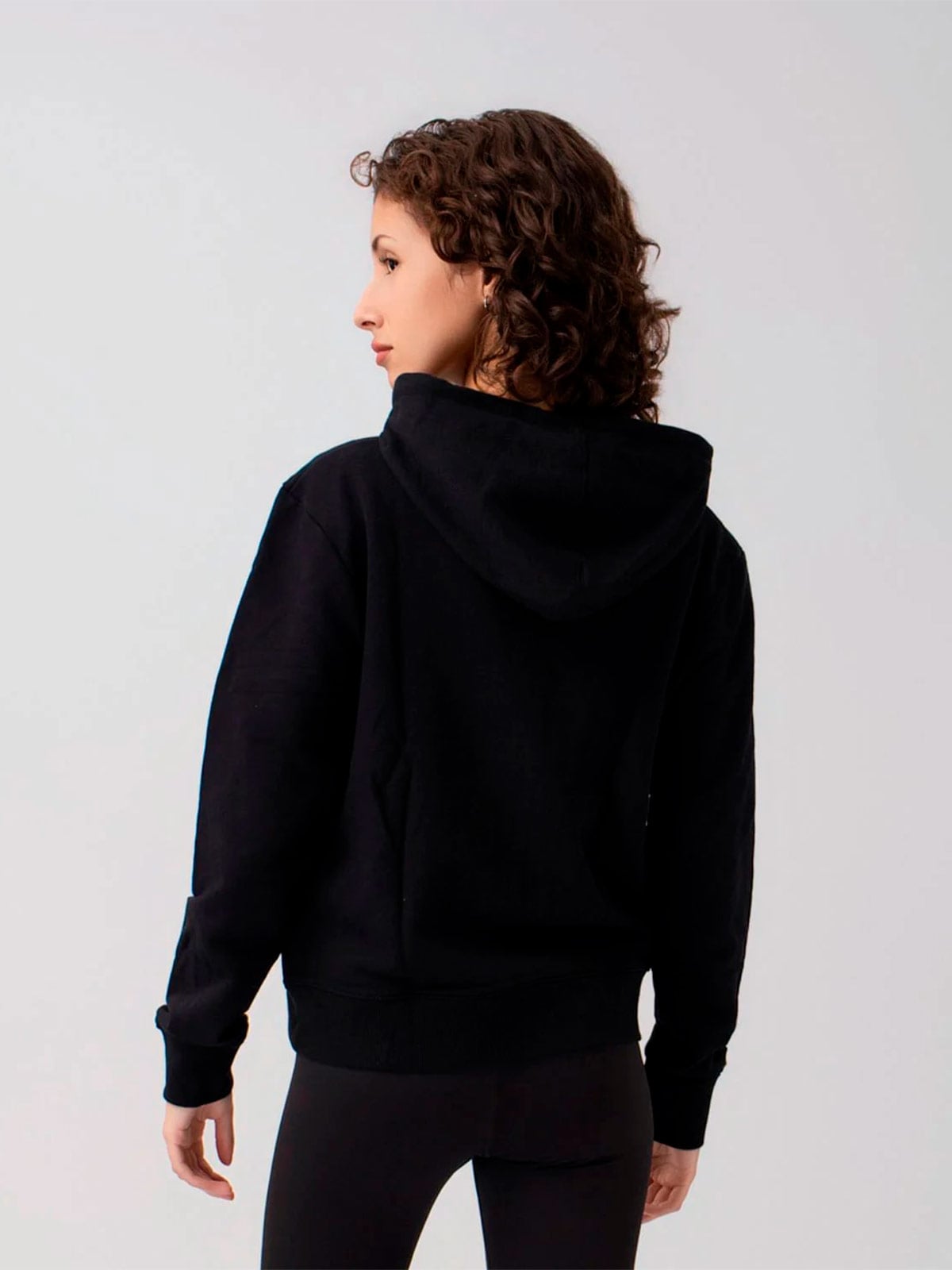 POLERA DEPORTIVA ALGODÓN MUJER REEBOK NEGRO HOODIE - 3