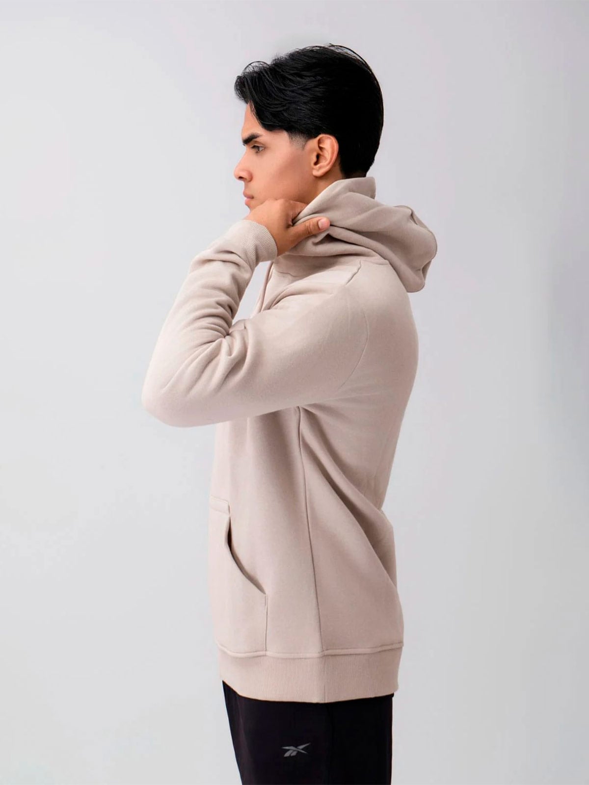 POLERA DEPORTIVA ALGODÓN HOMBRE REEBOK GRIS FLEECE - 2