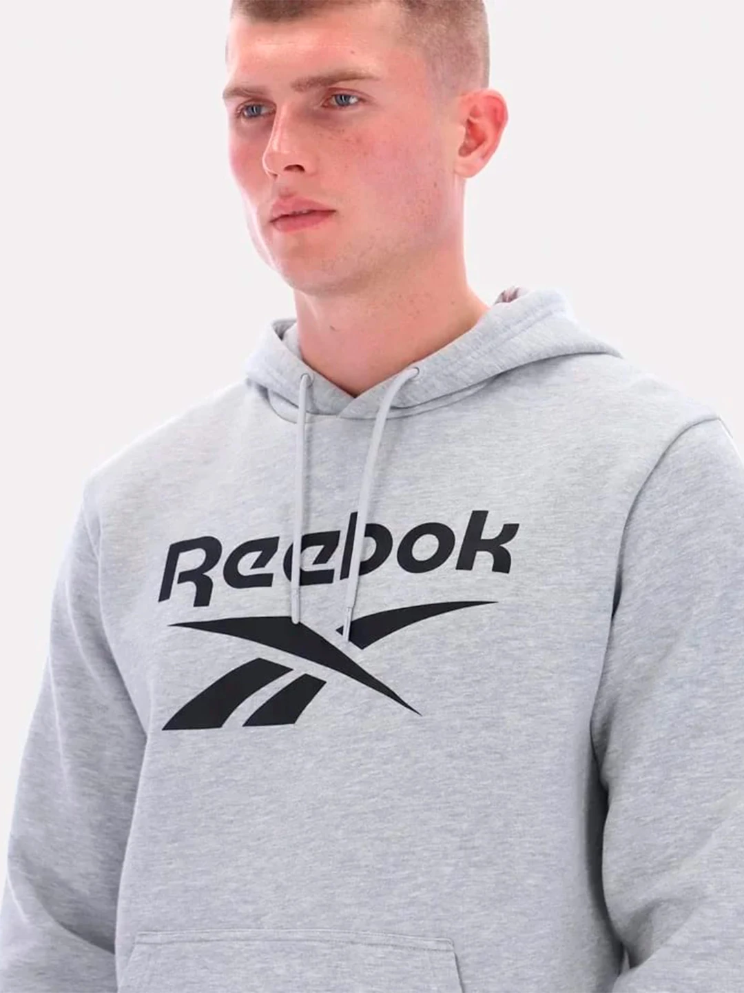 POLERA DEPORTIVA ALGODÓN HOMBRE REEBOK GRIS BIG LOGO - 4