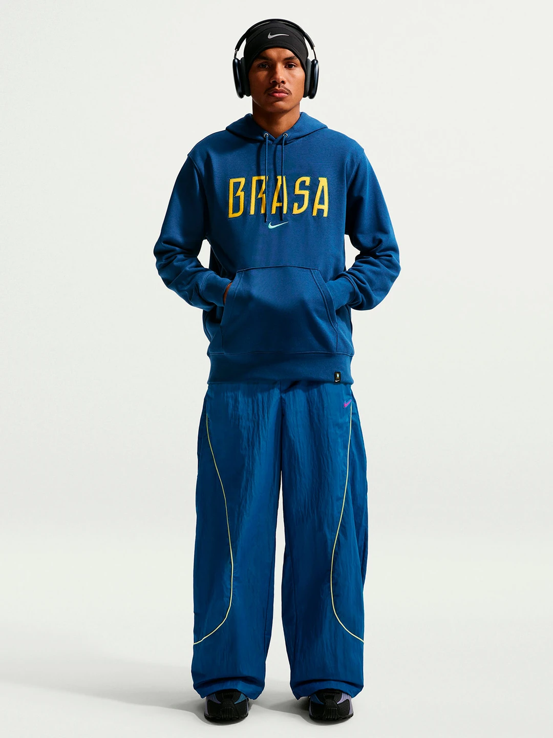 POLERA DEPORTIVA HOMBRE NIKE AZUL CLUB HOODIE - 3