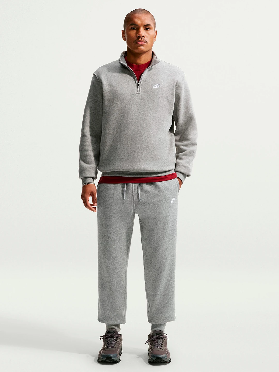 PANTALÓN BUZO JOGGER HOMBRE NIKE GRIS CLUB BB - 1