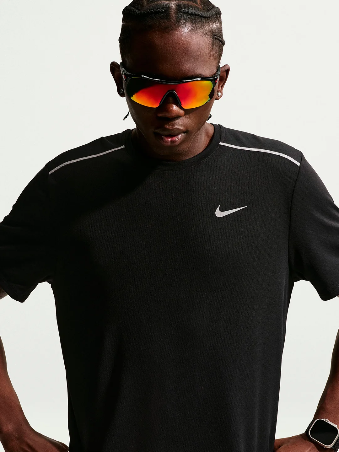 CAMISETA DEPORTIVA HOMBRE NIKE NEGRO UV MILER - 4