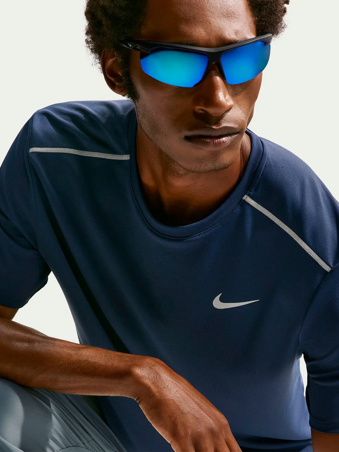 CAMISETA DEPORTIVA HOMBRE NIKE AZUL UV MILER - 1
