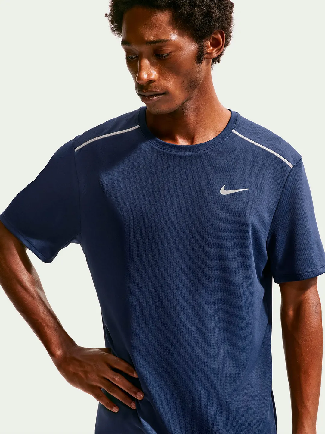 CAMISETA DEPORTIVA HOMBRE NIKE AZUL UV MILER - 4