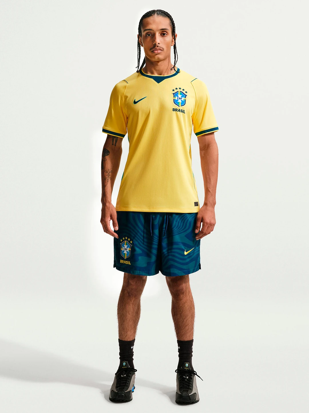 CAMISETA DEPORTIVA HOMBRE NIKE AMARILLO BRASIL - 4