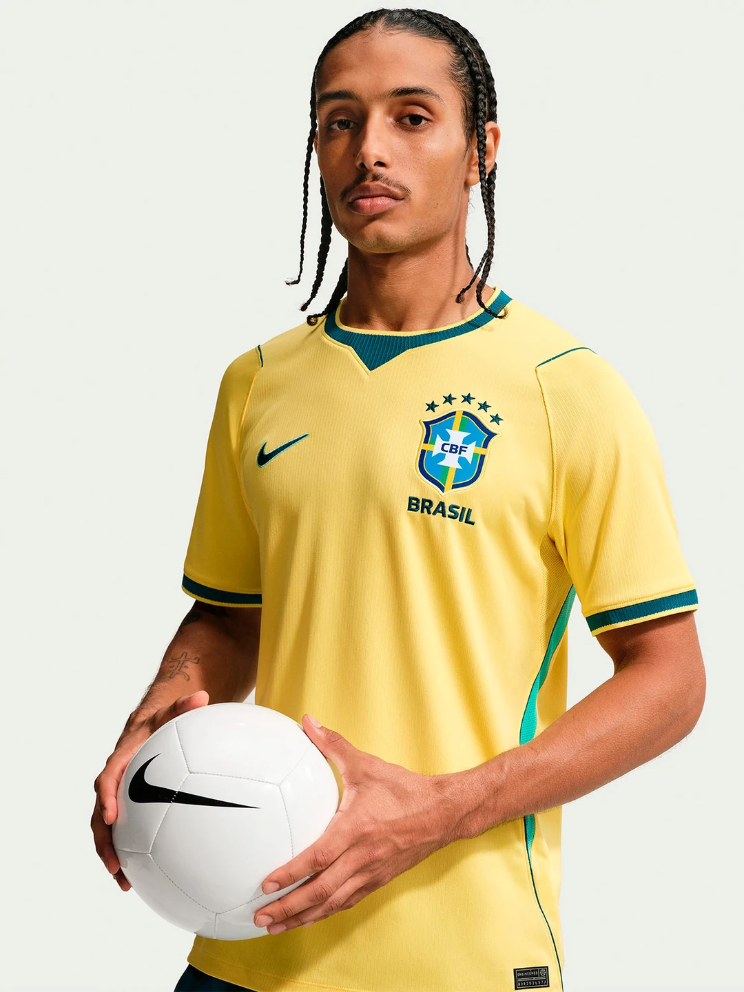 CAMISETA DEPORTIVA HOMBRE NIKE AMARILLO BRASIL - 5