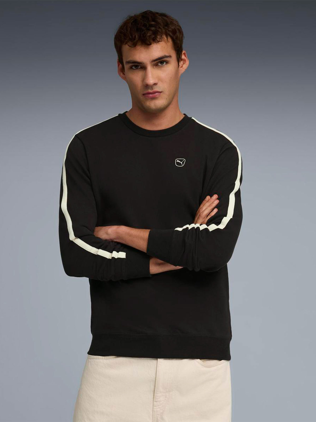 POLERA HOMBRE PUMA NEGRO ELEVATED CREW - 3