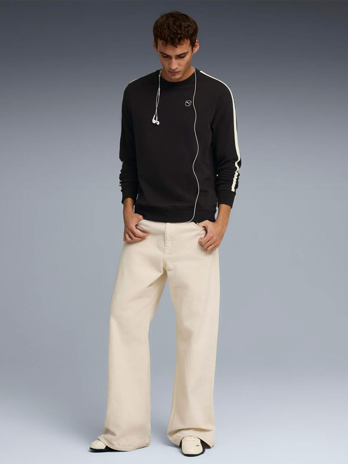 POLERA HOMBRE PUMA NEGRO ELEVATED CREW - 5