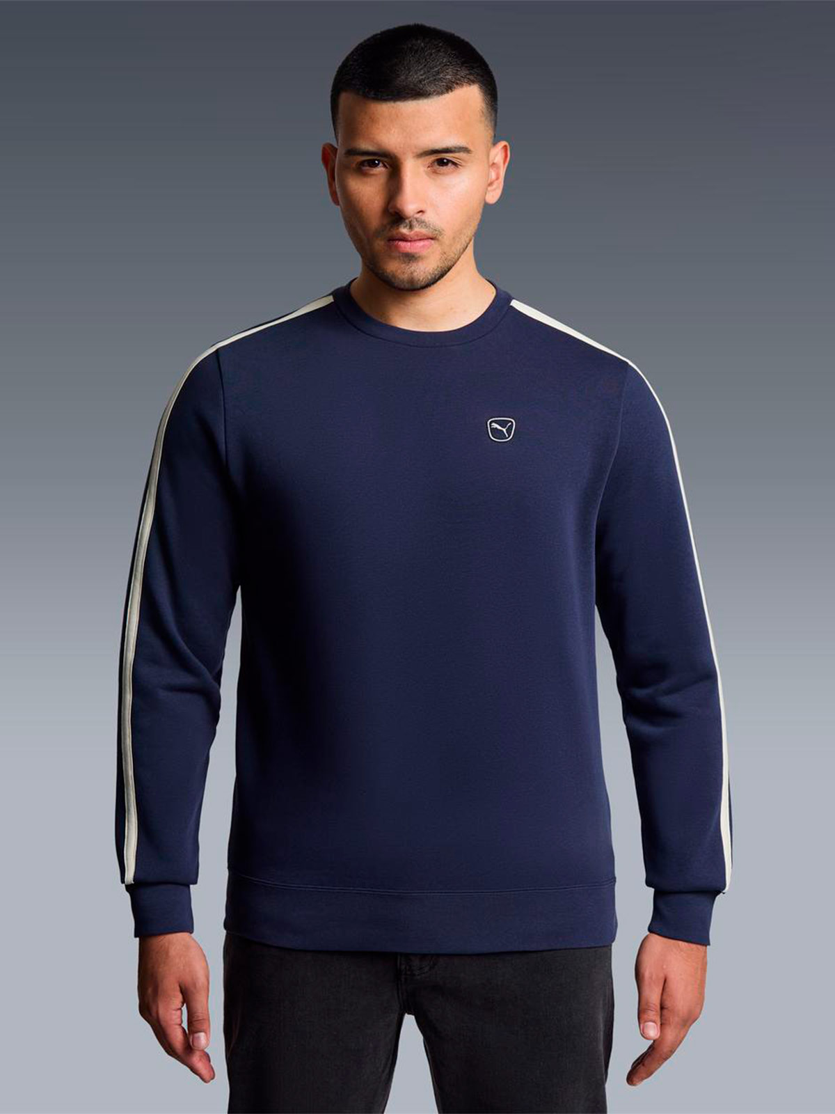 POLERA HOMBRE PUMA AZUL ELEVATED CREW - 3