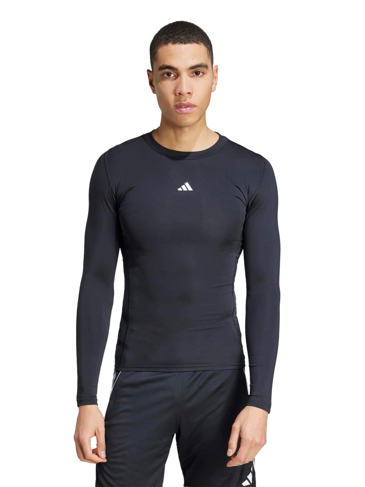 POLO MANGA LARGA HOMBRE ADIDAS NEGRO TECHFIT - 1