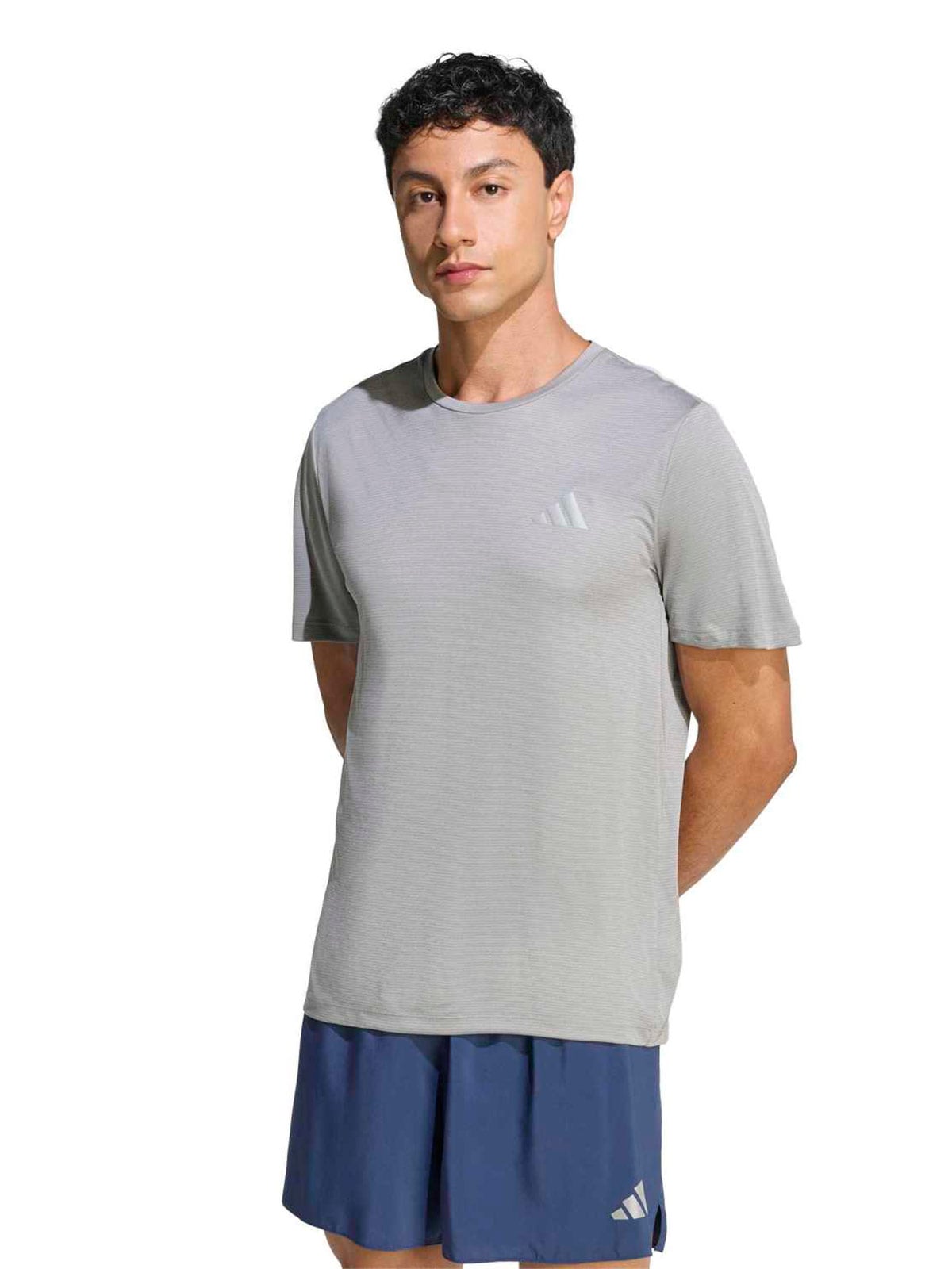 CAMISETA MANGA CORTA HOMBRE ADIDAS GRIS ADI365 RUNNING - 1